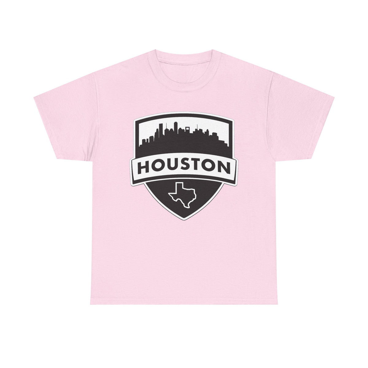 Houston Skyline Shield T-Shirt — Texas Outline City Pride Tee