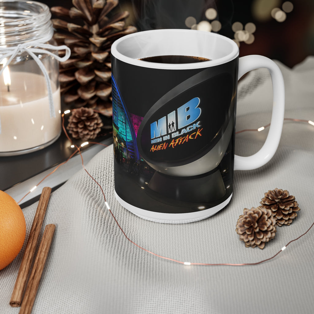 Men in Black Universal HHN Nightscape Mug — Colorful Architectural Night Photo Ceramic Coffee Cup (11oz, 15oz)