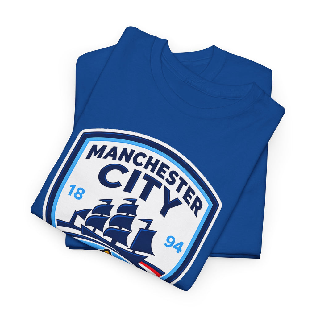 Manchester City Inspired Crest Cotton T-Shirt