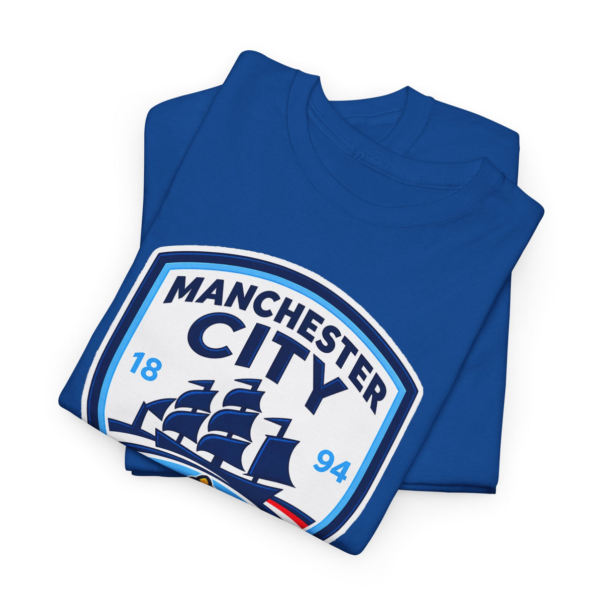 Manchester City Inspired Crest Cotton T-Shirt