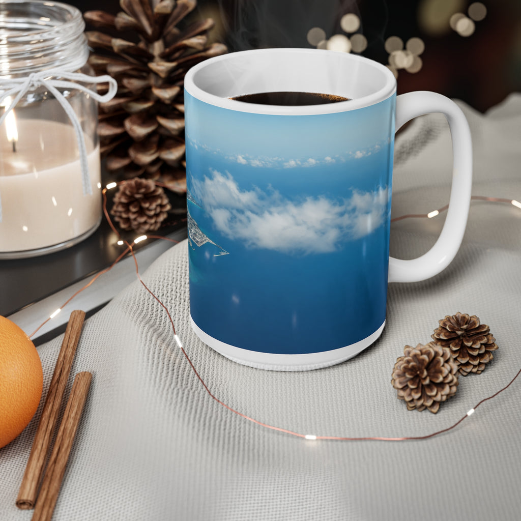 Barbados Aerial Photo Mug — Scenic Ocean & Shoreline Ceramic Coffee Cup (11oz/15oz)