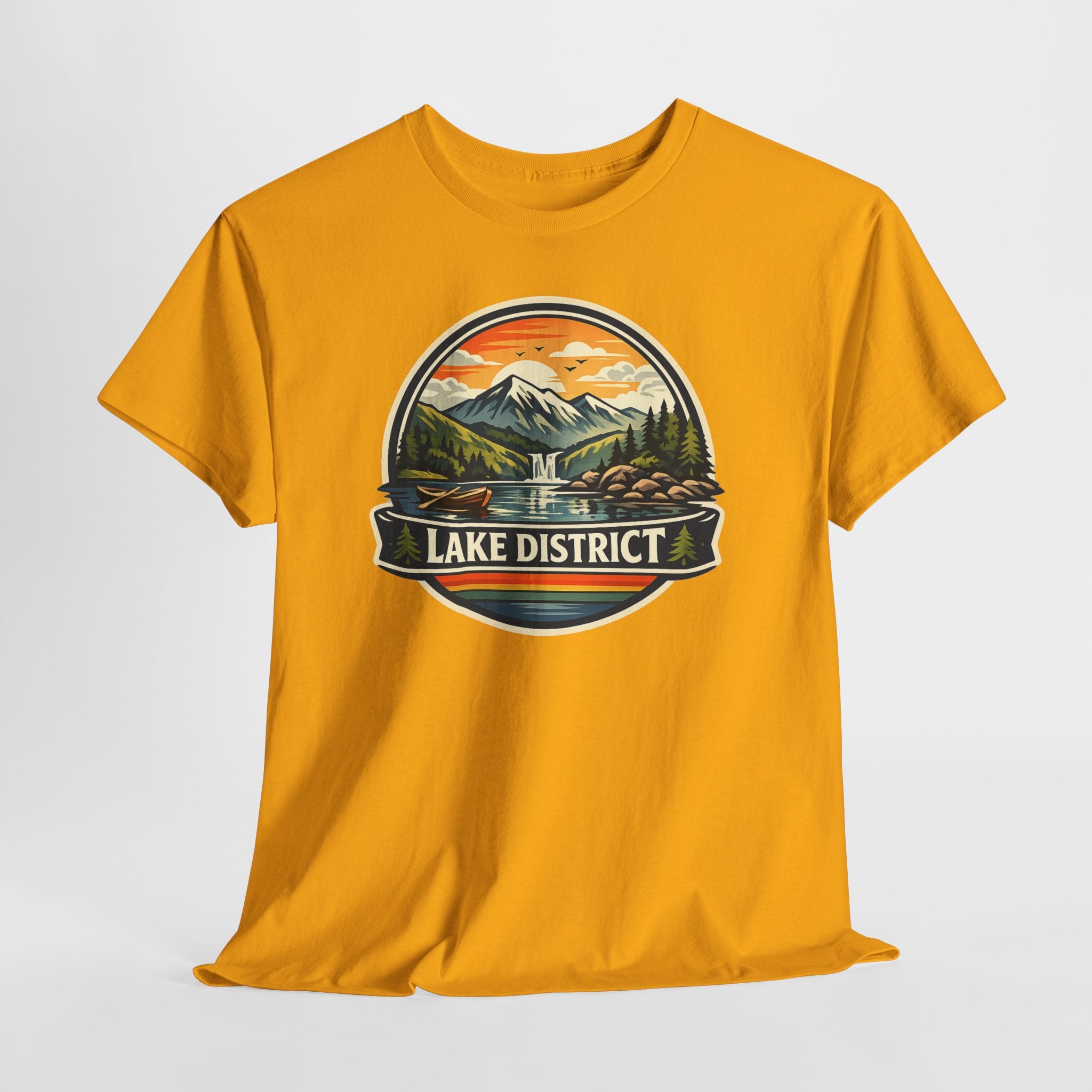 Lake District Graphic Tee — Scenic Mountain & Lake Camping Shirt