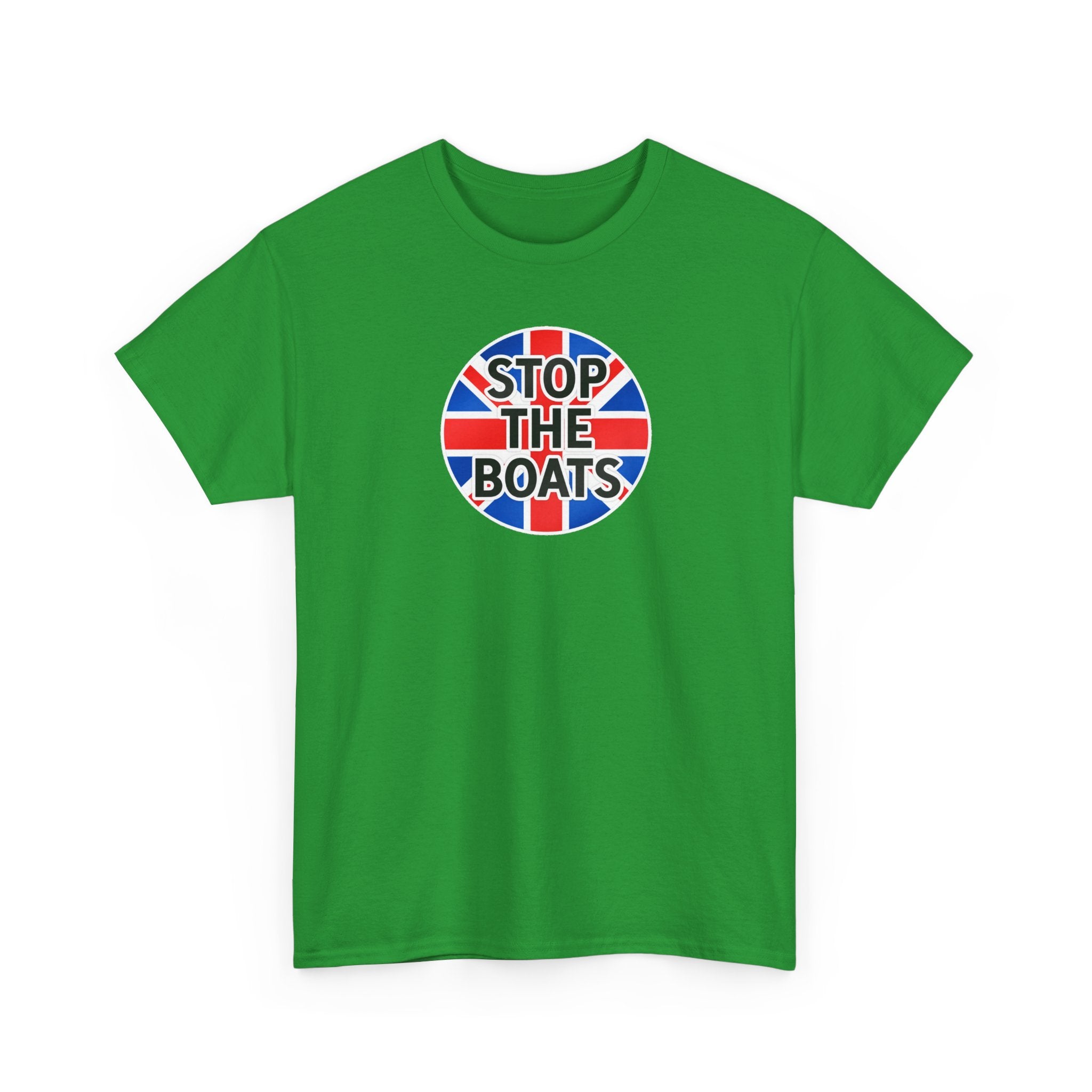 Stop The Boats Union Jack Protest Cotton T-Shirt / Tee