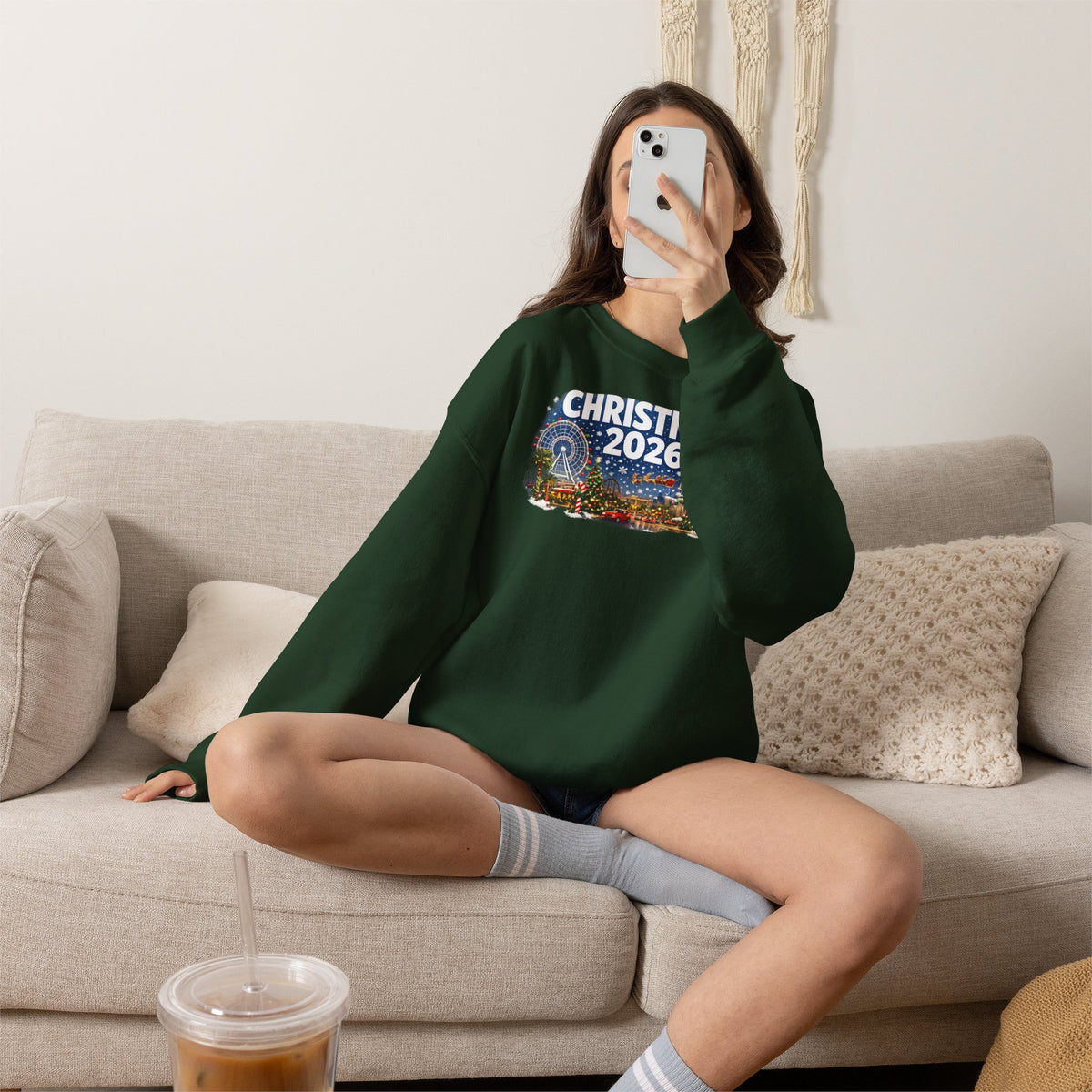 Christmas 2026 Holiday Sweatshirt – Festive Winter Cityscape Crewneck