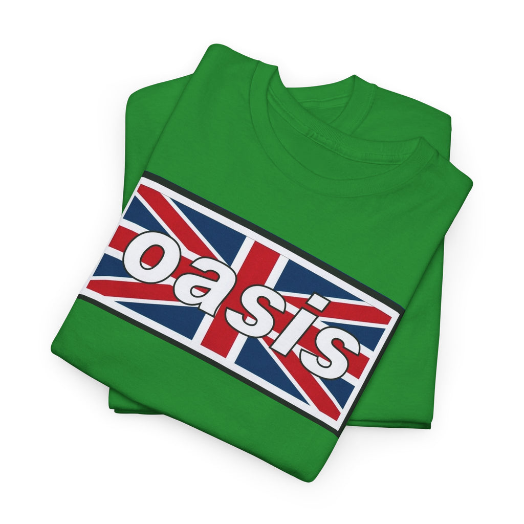 Oasis Union Jack Tee — British Rock Band Vintage-Inspired T-Shirt