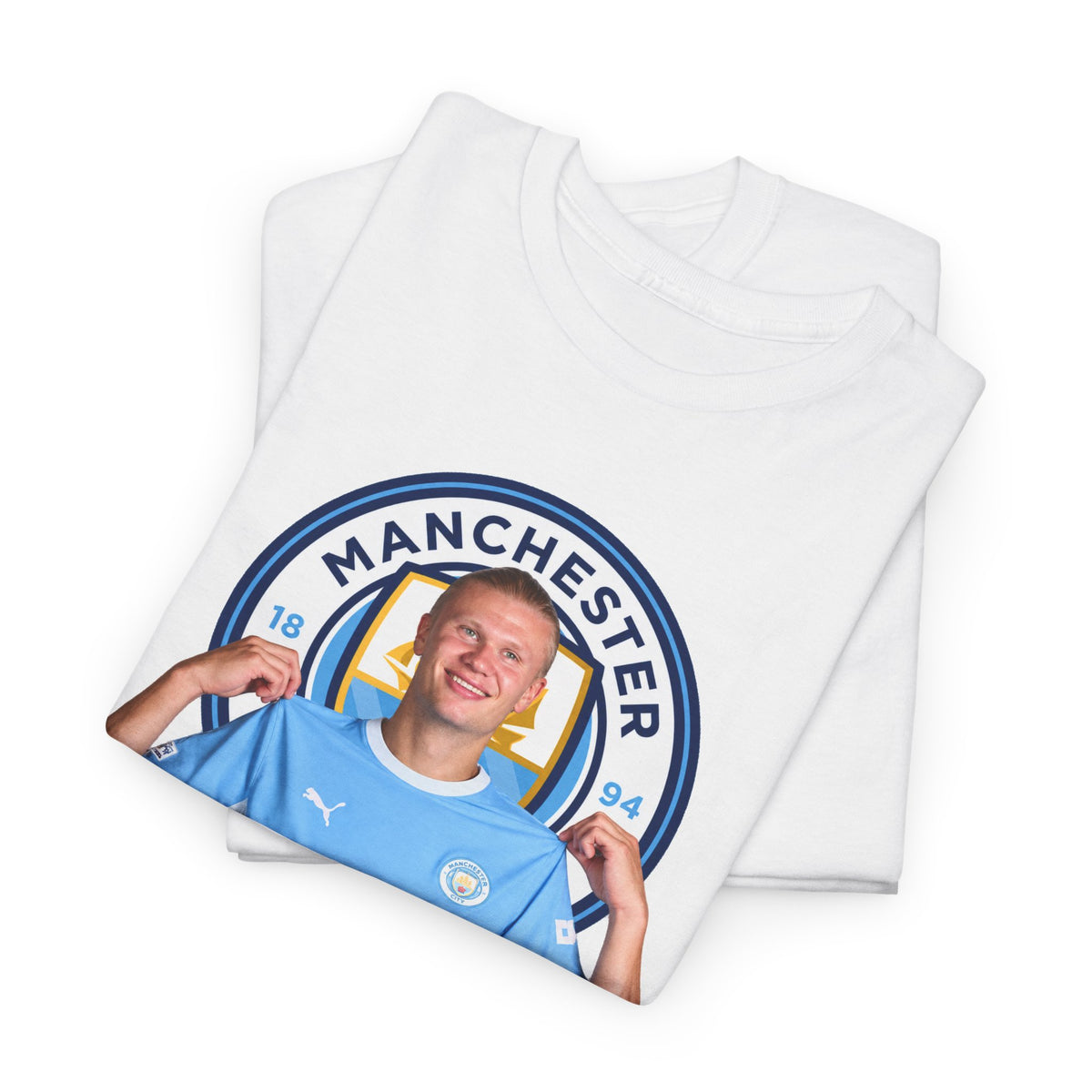 Manchester City Erling Haaland Inspired Cotton T-Shirt Tee — Player Celebratory Graphic T-Shirt