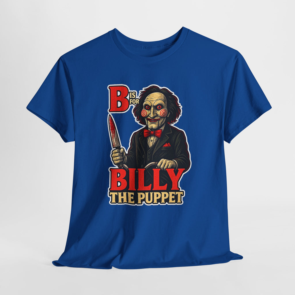 Billy the Puppet Horror Tee — Jigsaw-Style Killer Doll Graphic T-Shirt