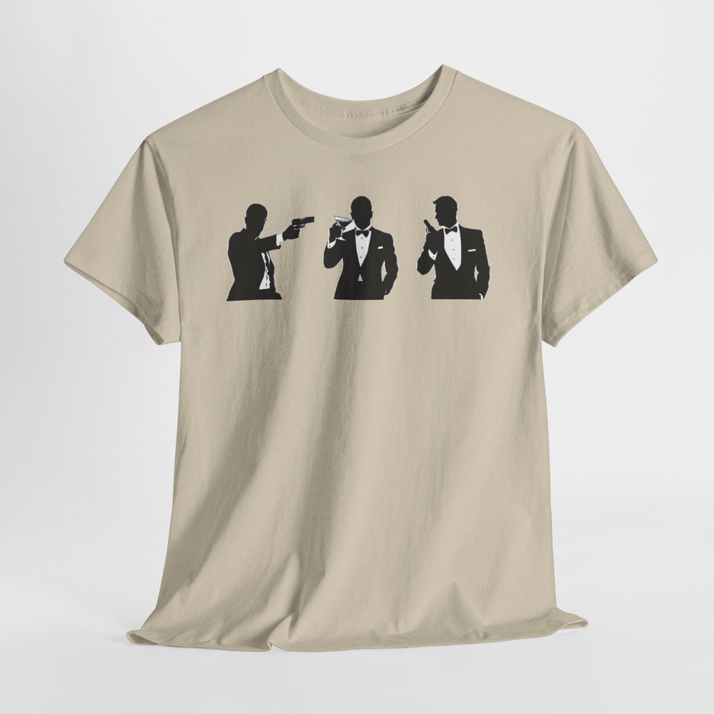 Bond in Suits Silhouette Tee — Classic James Bond Tuxedo Graphic Shirt