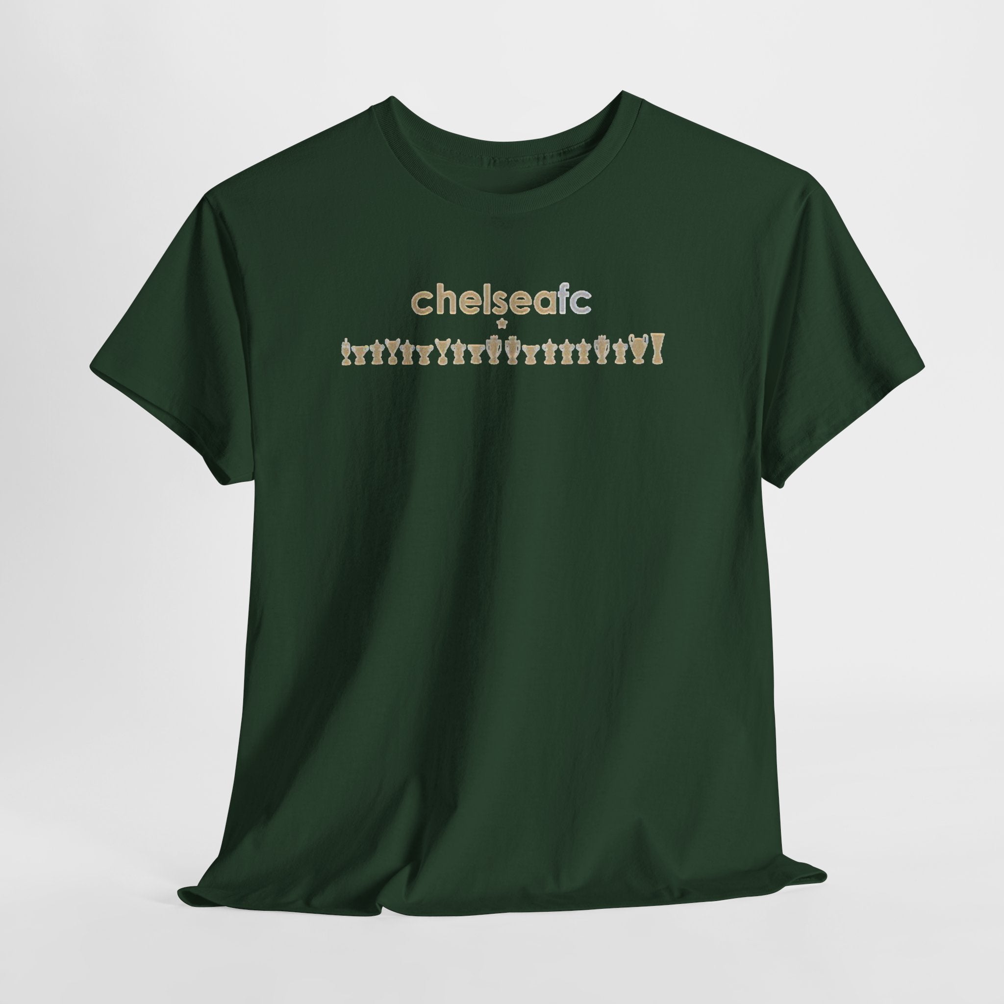 Chelsea FC Retro Silhouette Tee — Beige Logo Football Fans Shirt