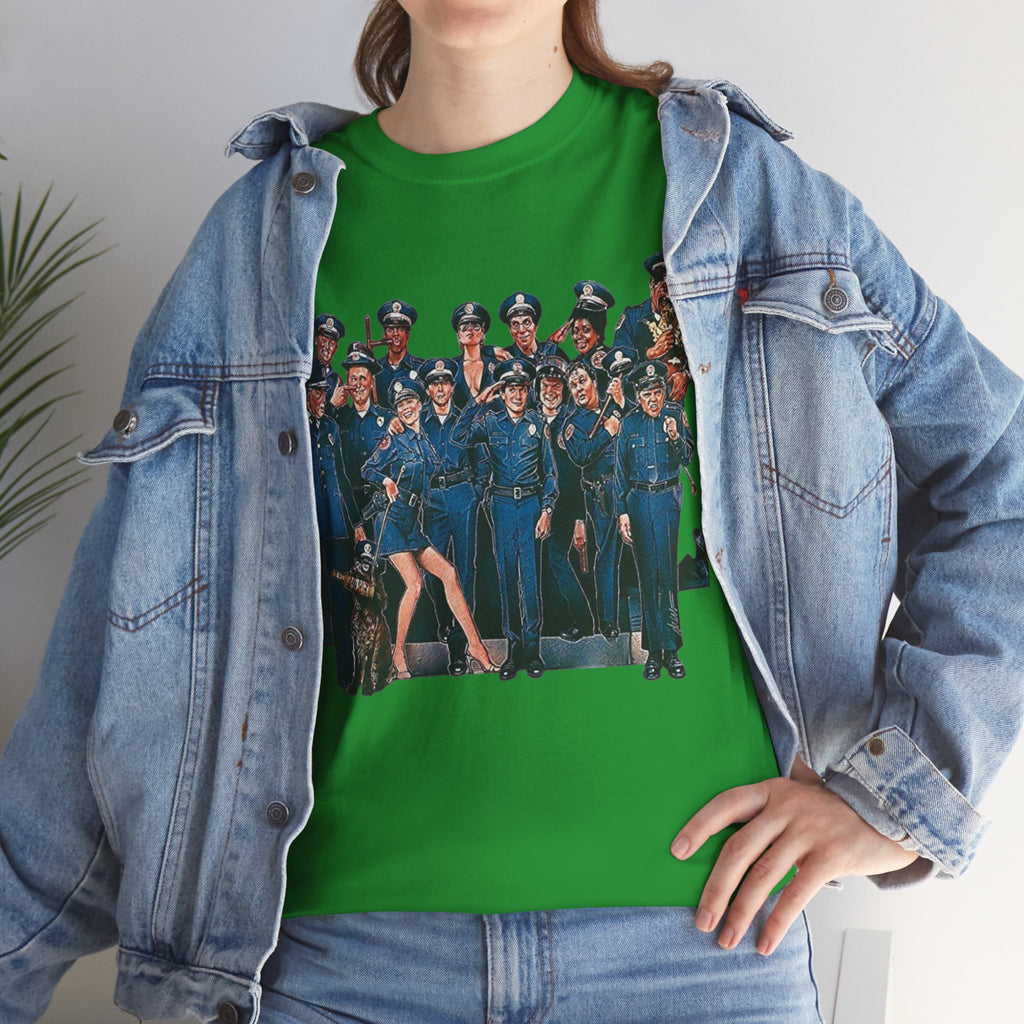 Police Academy Movie Inspired Cotton T‑Shirt — Retro Squad Photo Tee