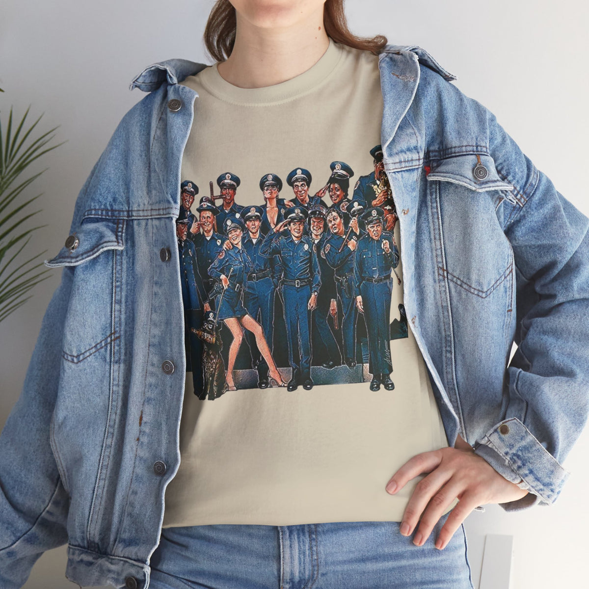 Police Academy Movie Inspired Cotton T‑Shirt — Retro Squad Photo Tee
