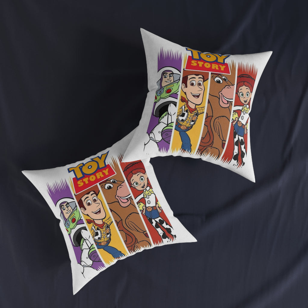 Toy Story Characters Square Pillow - Buzz, Woody, Bullseye & Jessie Decorative Throw Cushion