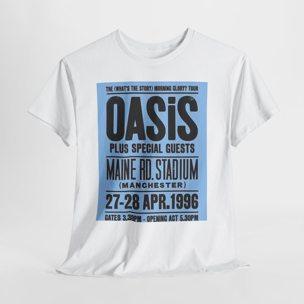 Oasis 1996 Maine Road Tour Poster T‑Shirt — Maine Rd. Stadium Concert Tee