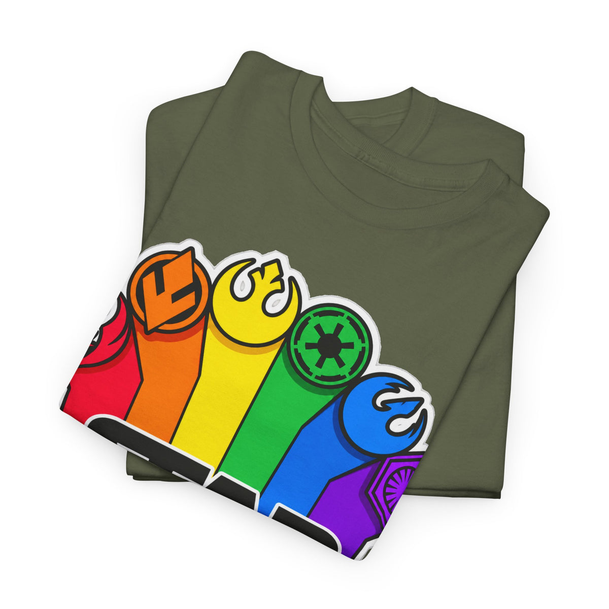 Star Wars Rainbow Emblem Tee — LGBTQ+ Pride Fan Cotton Shirt