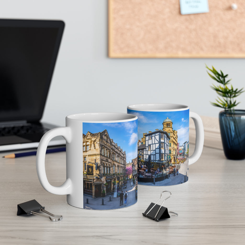 Manchester England Street Scene Ceramic Coffee Mug — 11oz & 15oz