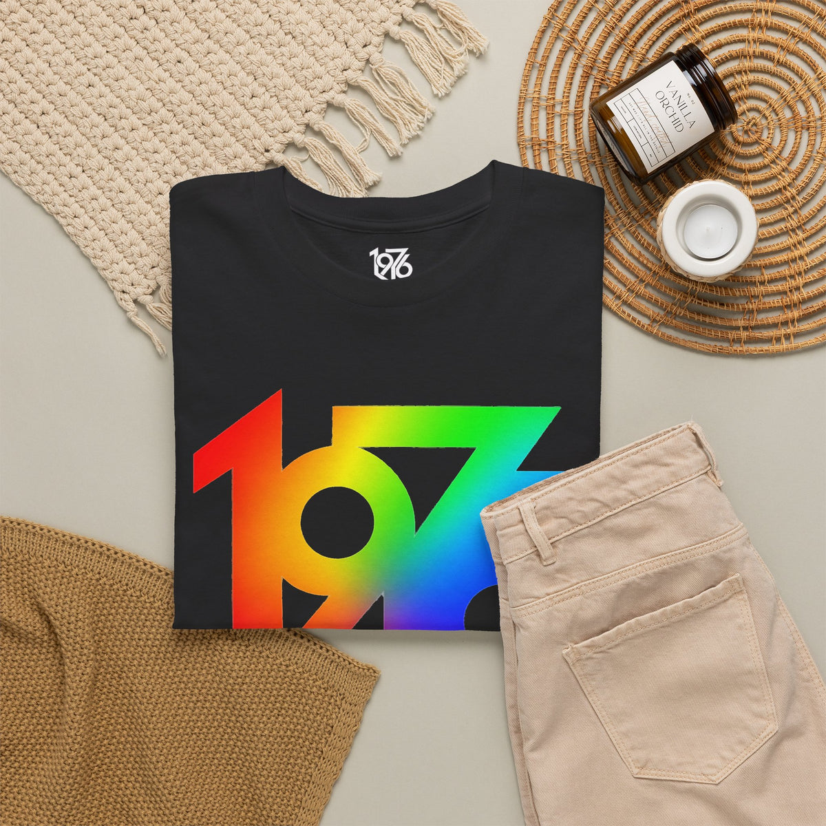 1976 Collection Rainbow Retro Tee / Cotton T-Shirt
