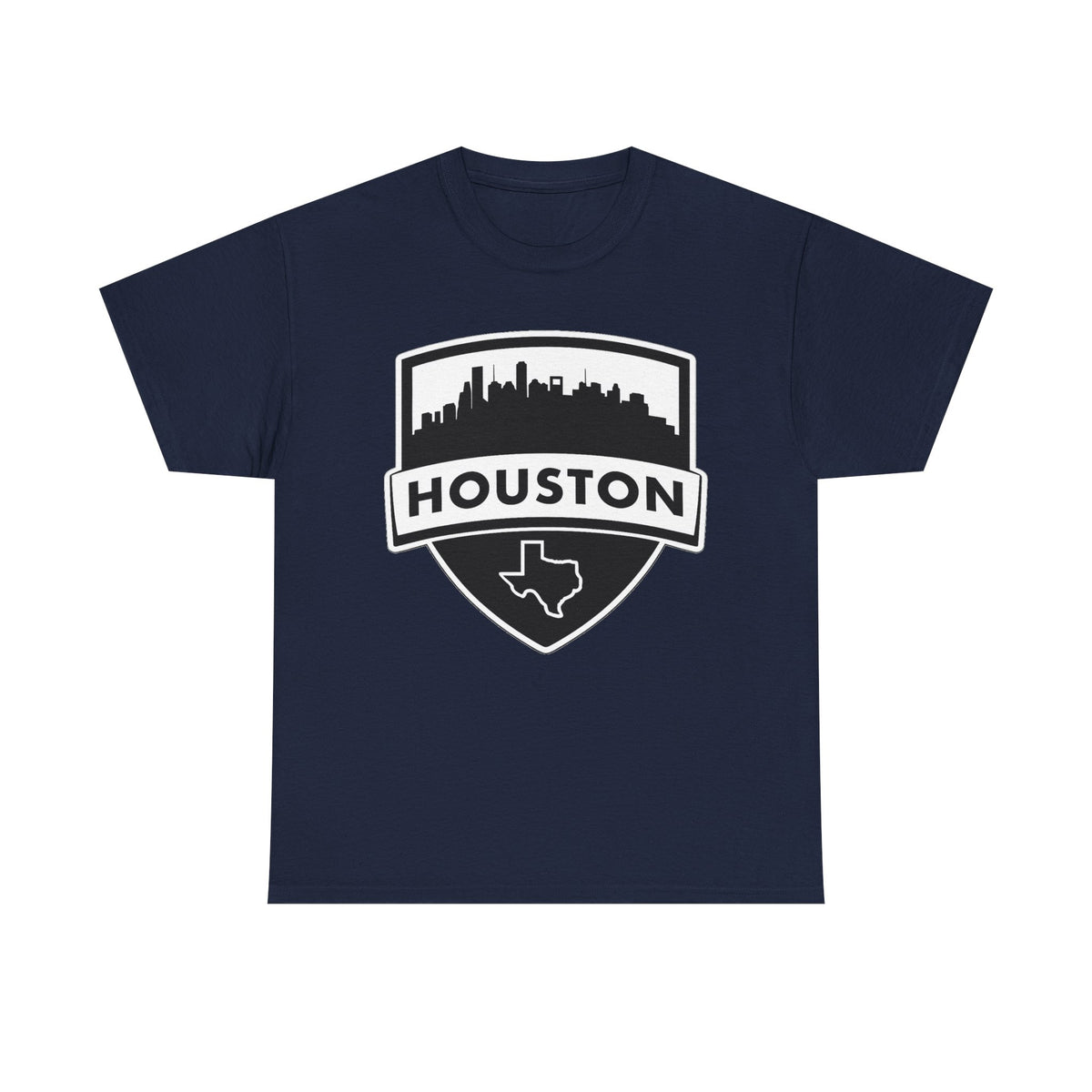 Houston Skyline Shield T-Shirt — Texas Outline City Pride Tee