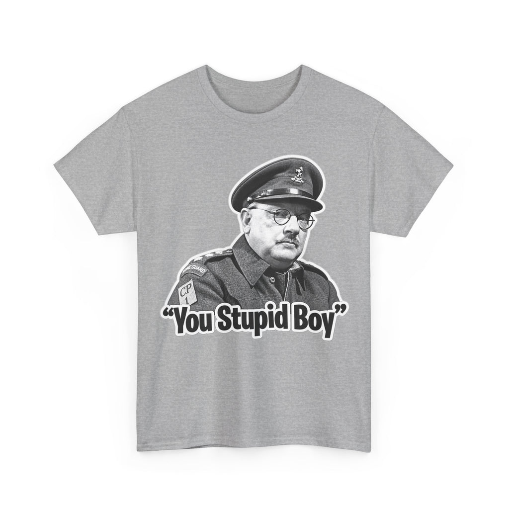 Dads Army Inspired You Stupid Boy T-Shirt — Vintage Cop Illustration Funny Graphic Tee