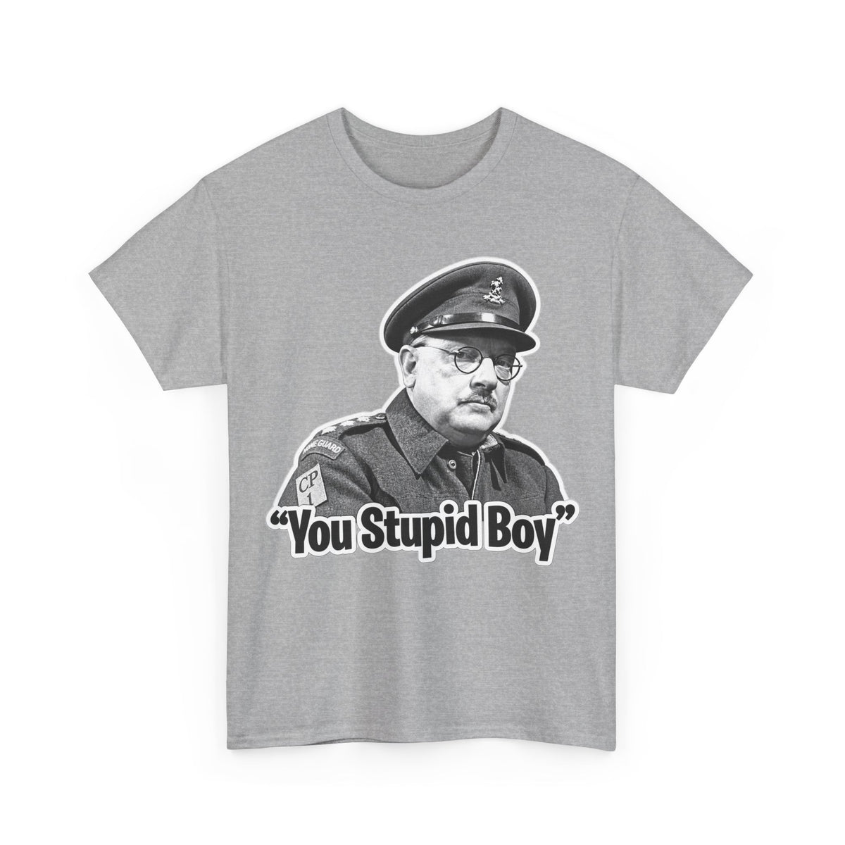 Dads Army Inspired You Stupid Boy T-Shirt — Vintage Cop Illustration Funny Graphic Tee