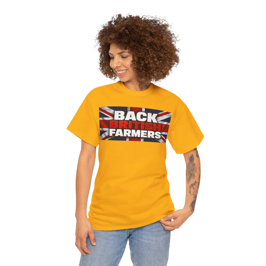 Back British Farmers T-Shirt — Union Jack Support Tee for UK Farmers