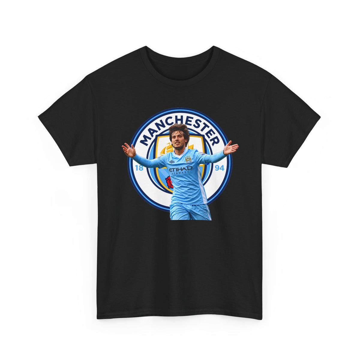 David Silva Manchester Legend Football Tee — Player Celebration Design