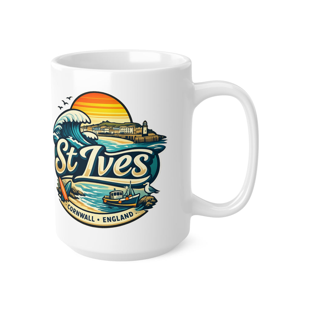 St Ives Cornwall Surf Mug — Ceramic Coffee Cup (11oz & 15oz)