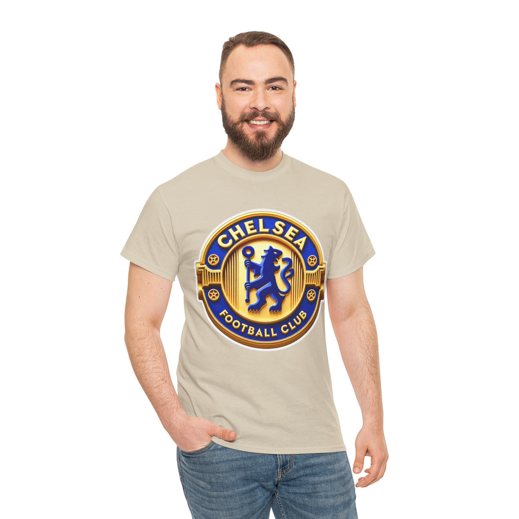 Chelsea Football Club Crest Tee — Retro Blue & Gold Soccer Emblem T-Shirt