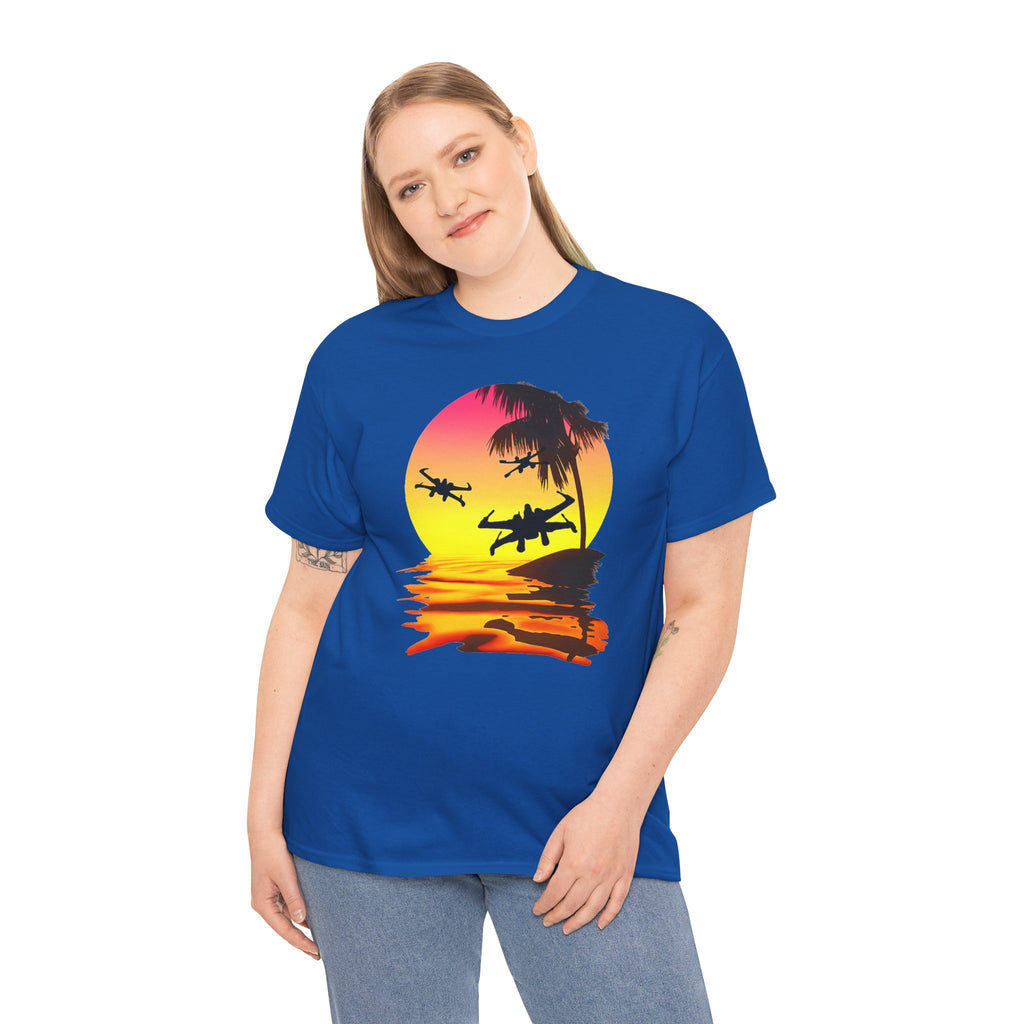 Star Wars X-Ring Sunset Beach Plane T-Shirt