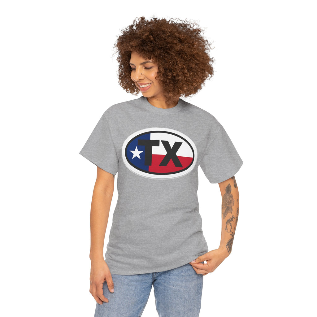 Texas Flag TX Oval T-Shirt — Patriotic Lone Star Tee