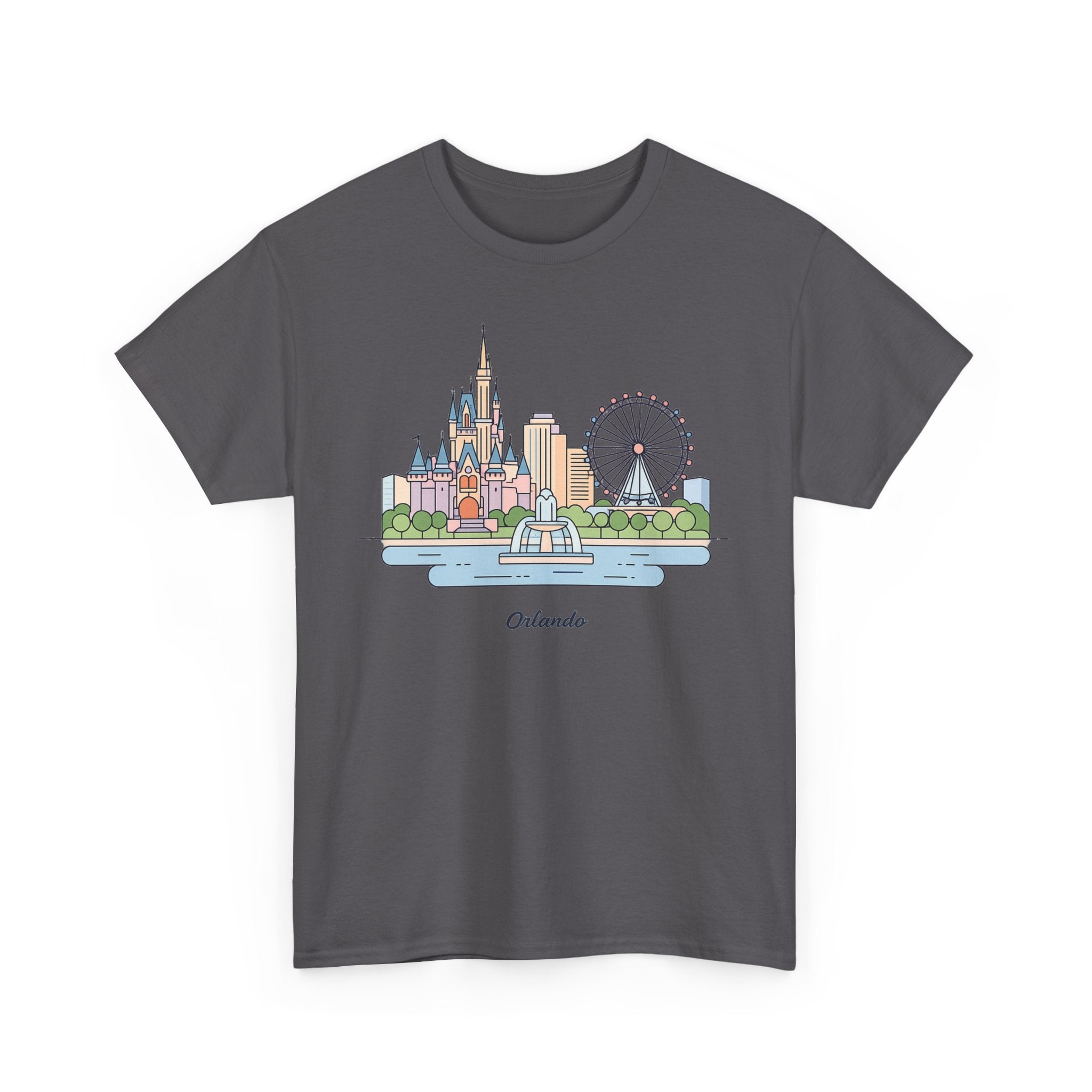 Orlando Skyline T-Shirt — Cute Cityscape Graphic Tee with 'Orlando' Text