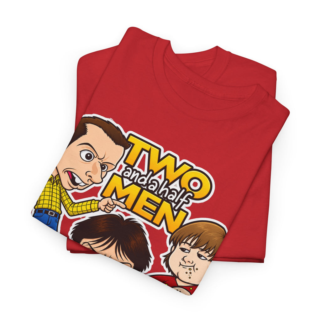 Two and a Half Men Inspired Cartoon Tee — Retro TV Comedy Graphic T-Shirt