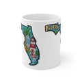 Florida State Map Coffee Mug – Retro Palm Trees, Lighthouse & Flamingo 11oz/15oz