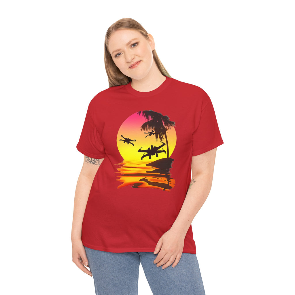 Star Wars X-Ring Sunset Beach Plane T-Shirt