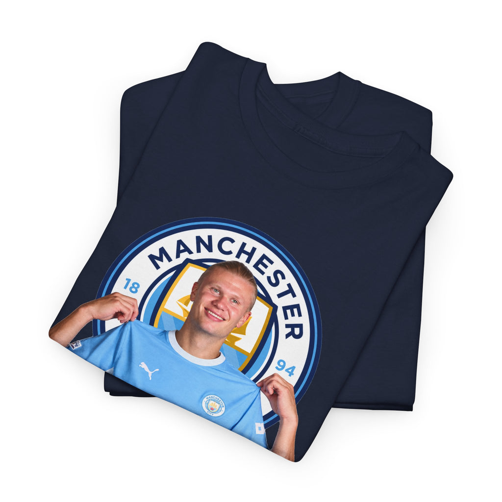 Manchester City Erling Haaland Inspired Cotton T-Shirt Tee — Player Celebratory Graphic T-Shirt