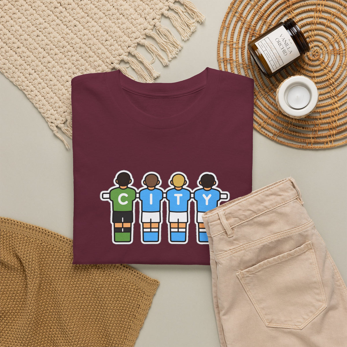 City Soccer Team Tee — Retro Foosball Players Graphic T-Shirt