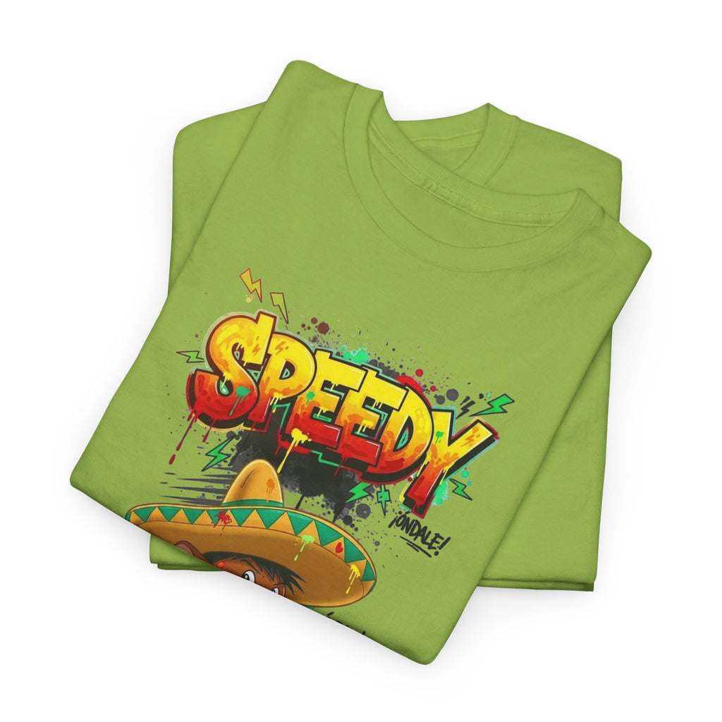Speedy Sombrero Cartoon Tee — Mexican Street Food Runner Graphic T-Shirt