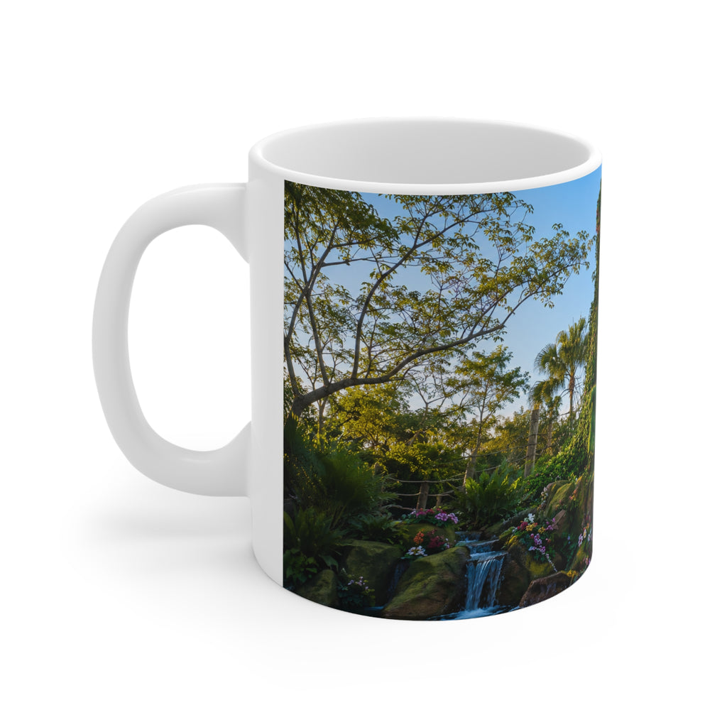 Disney Botanical Garden Mug — Green Topiary Goddess Scenic Ceramic Coffee Cup (11oz/15oz)