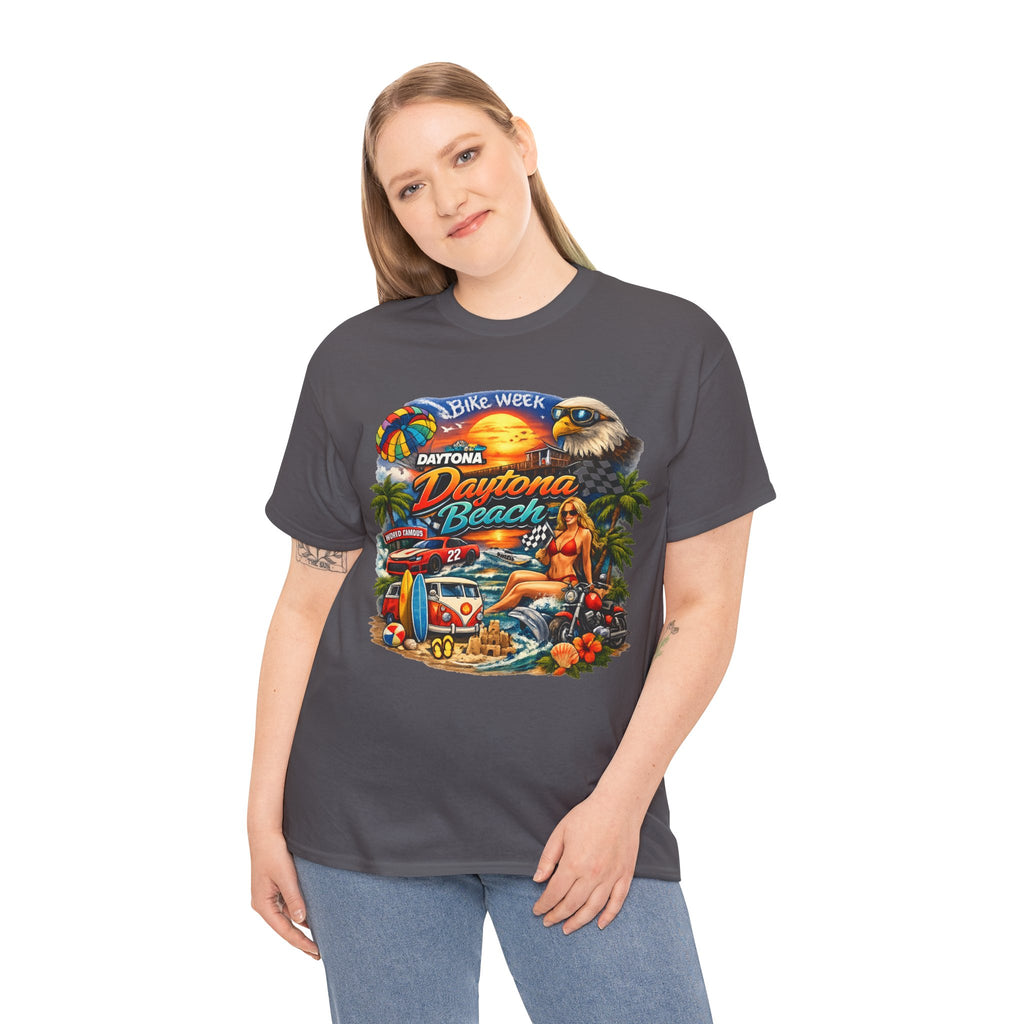 Daytona Beach Vintage Surf T-Shirt — Retro Sunset Palm Beach Tee