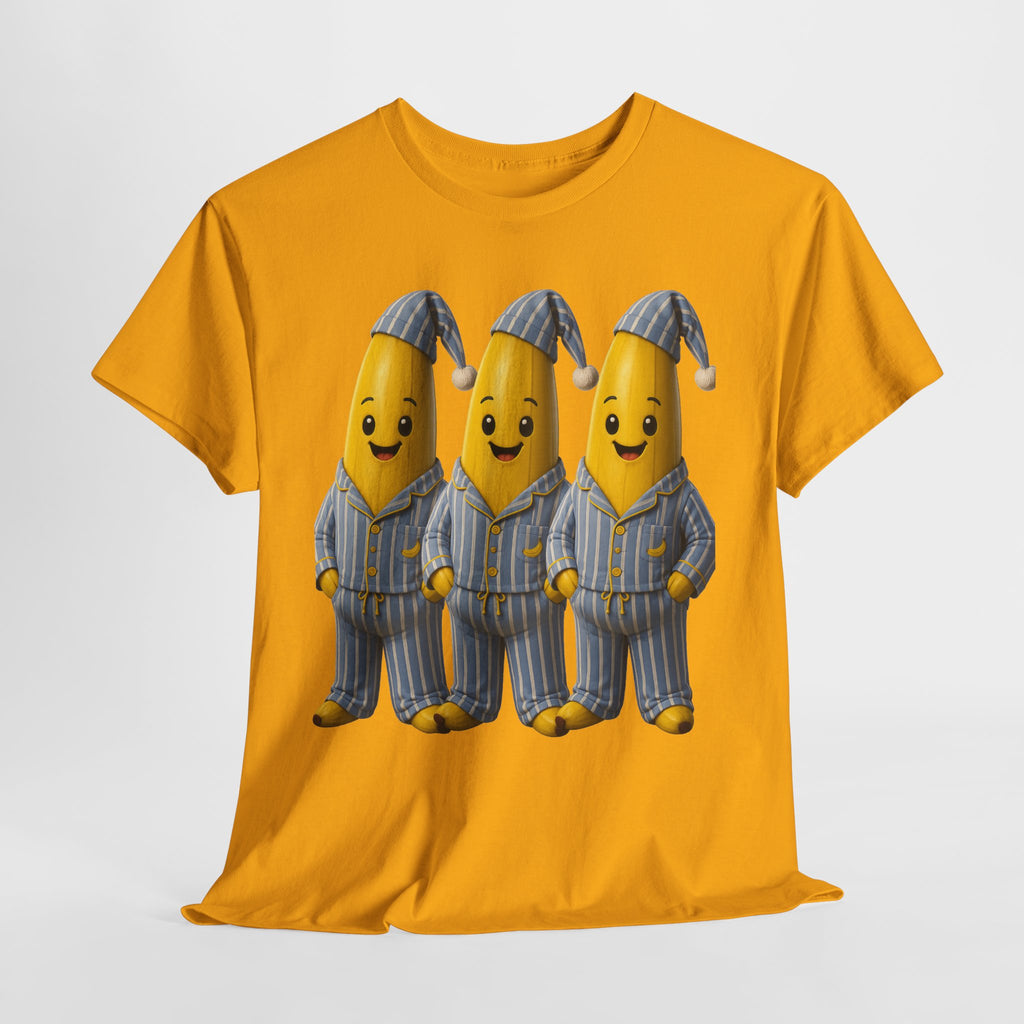 Bananas in Pyjamas – Three Smiling Bananas in Striped Pajamas Graphic T-Shirt