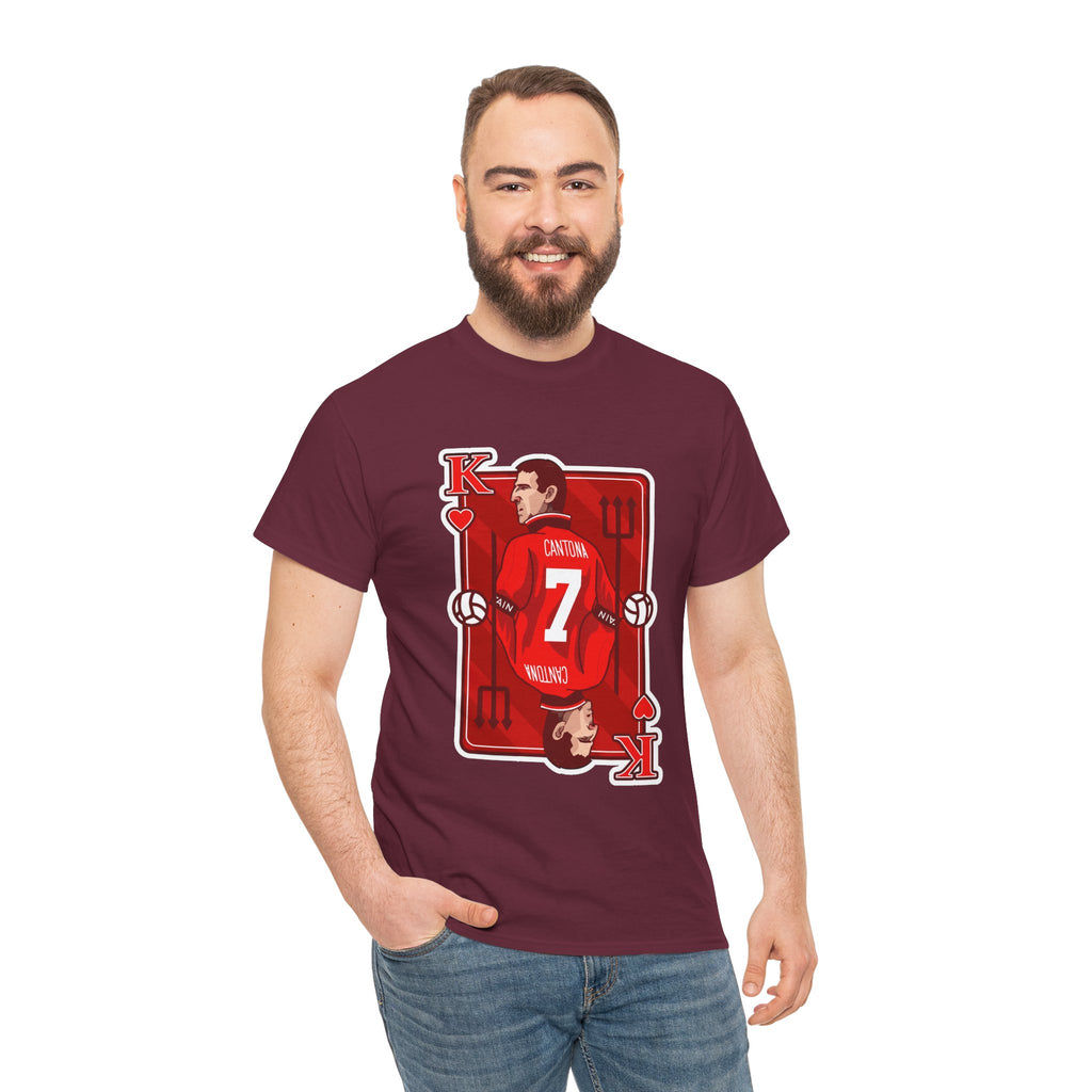 Cantona Playing Card Cotton T-Shirt / Tee — Number 7 Custom Jersey Design