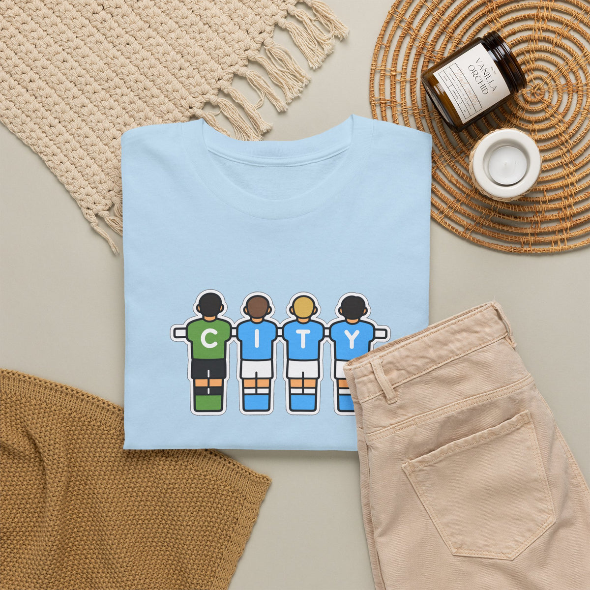 City Soccer Team Tee — Retro Foosball Players Graphic T-Shirt