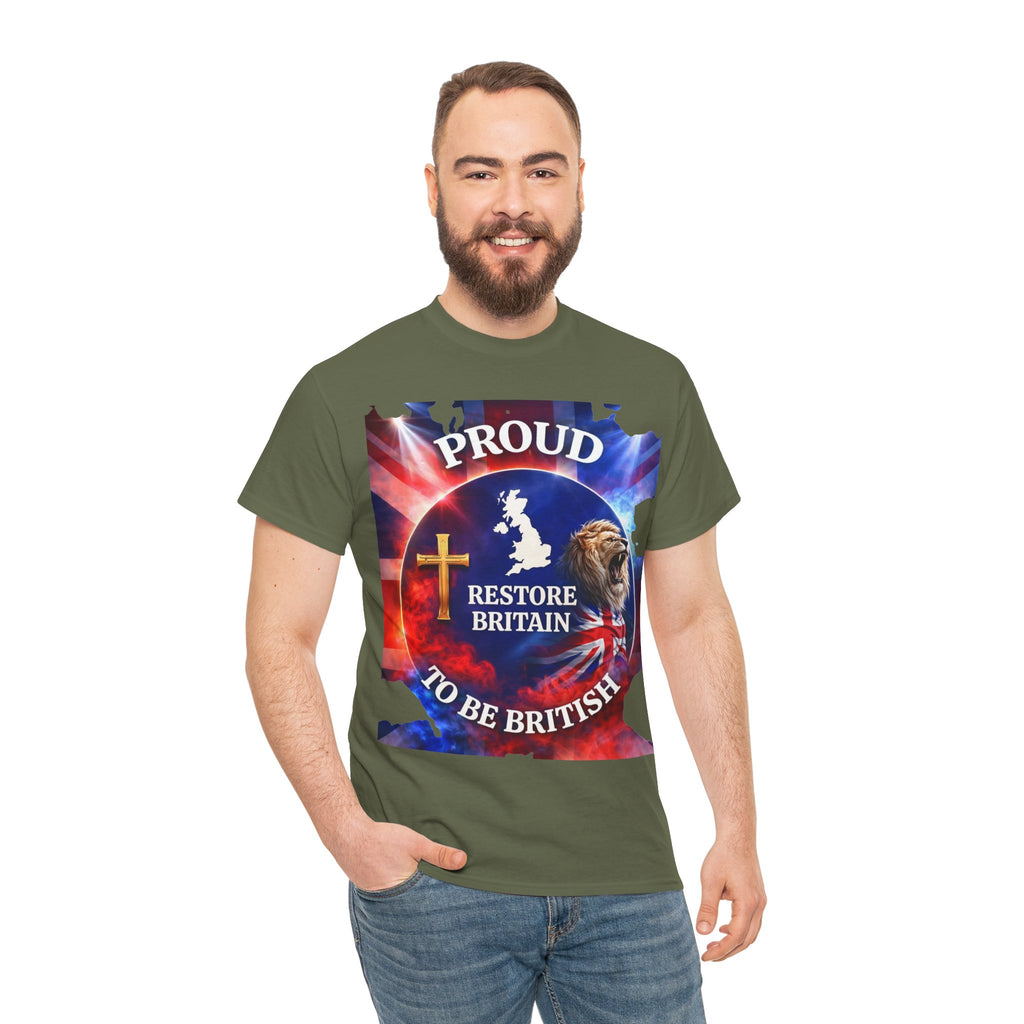 Proud to Be British Restore Britain Cotton T‑Shirt