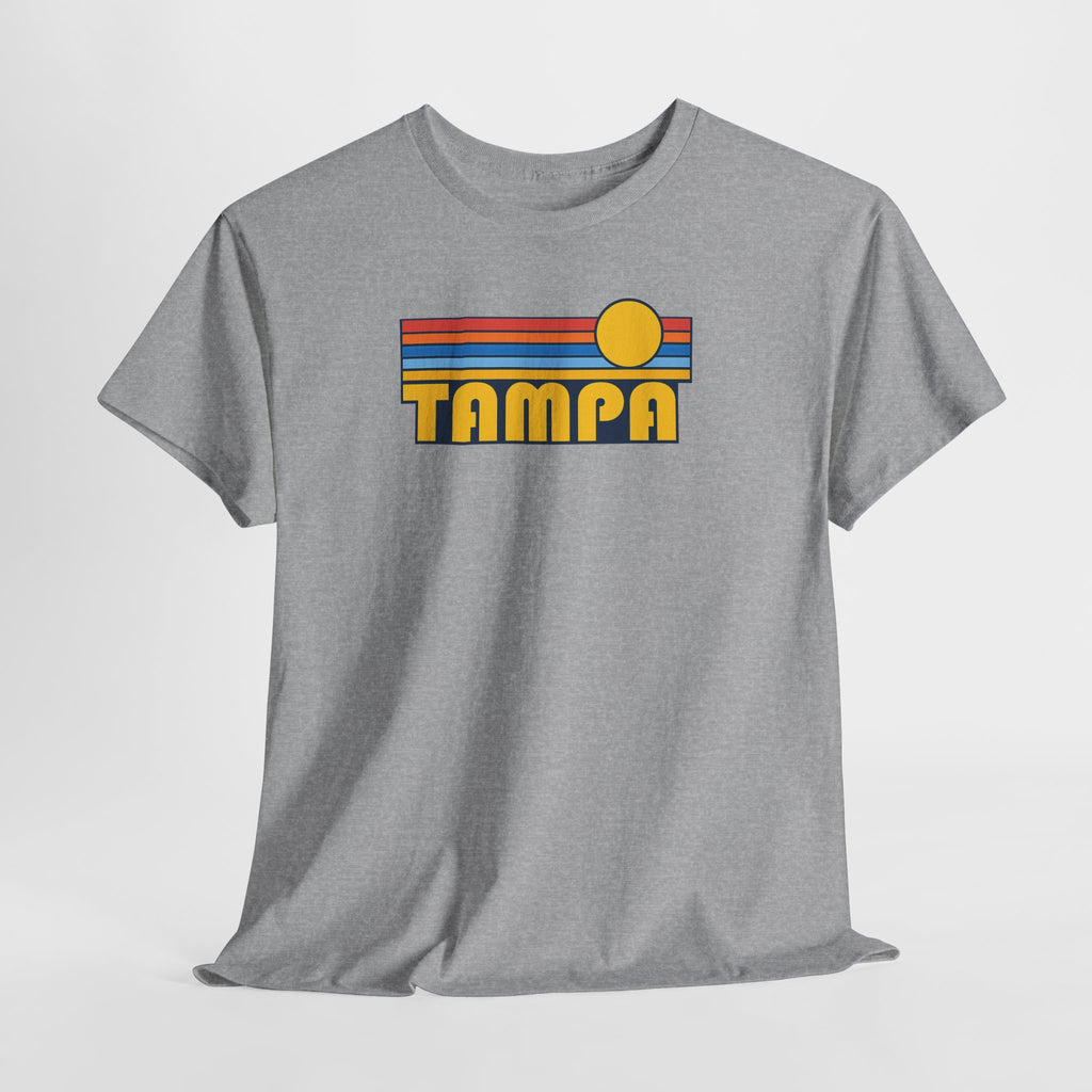 Tampa Retro Sunset T-Shirt — Vintage 70s Striped Beach Tee