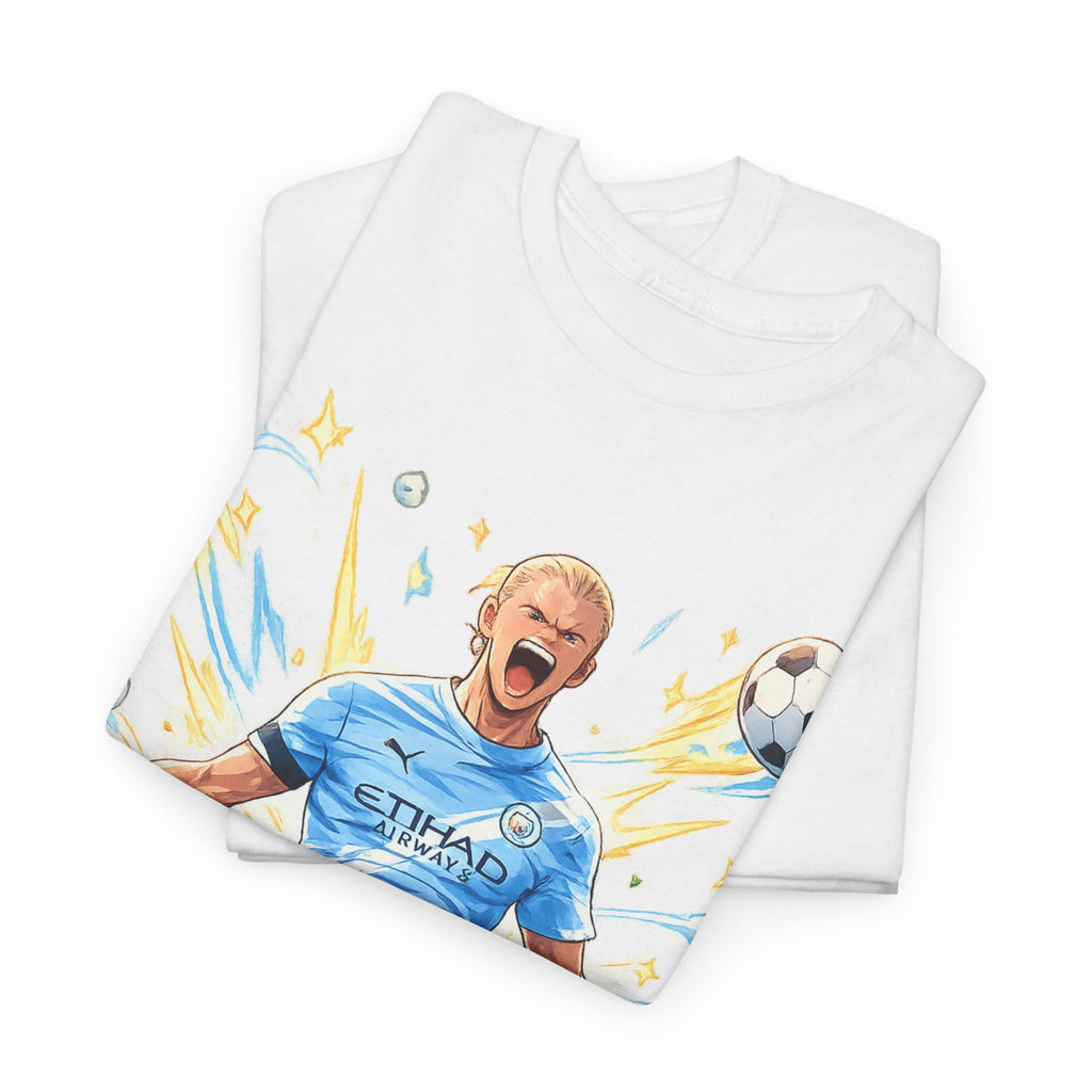 Erling Haaland Anime Fan Tee — Celebratory Football Player Graphic T-Shirt