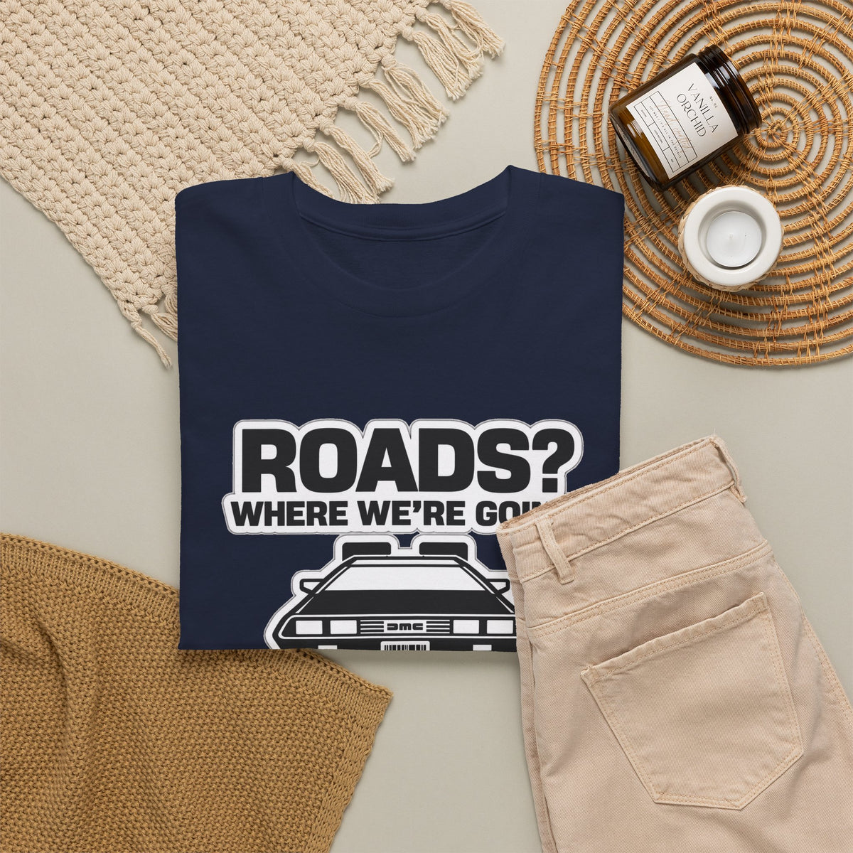 Roads? Where We’re Going We Don’t Need Roads Cotton T-Shirt