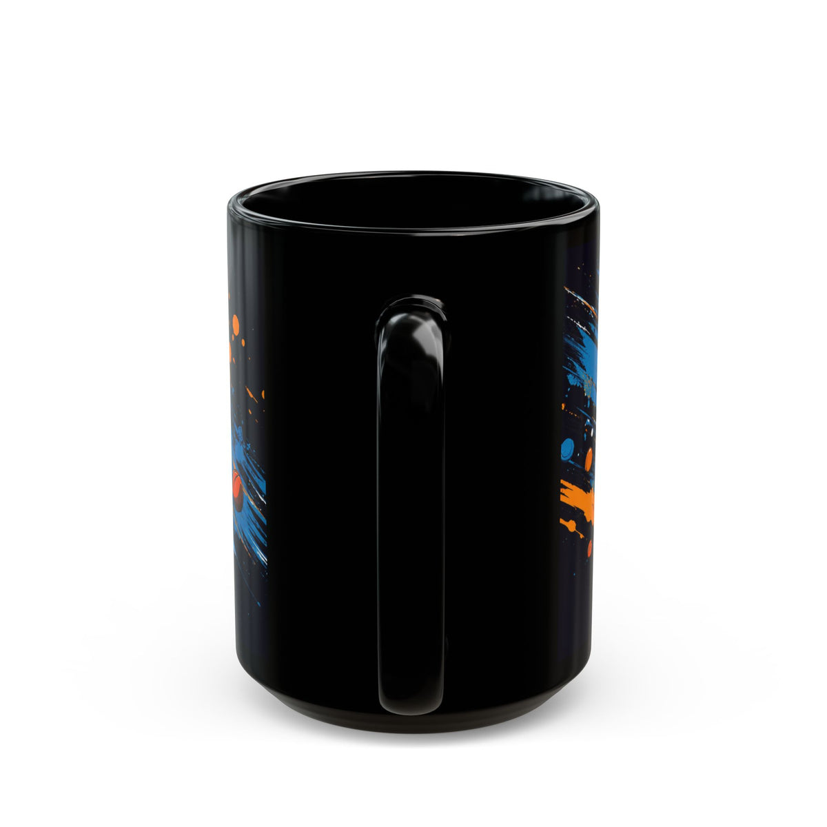 Soccer Splash Black Mug (11oz & 15oz) – Colorful Football Design for Fans & Coaches
