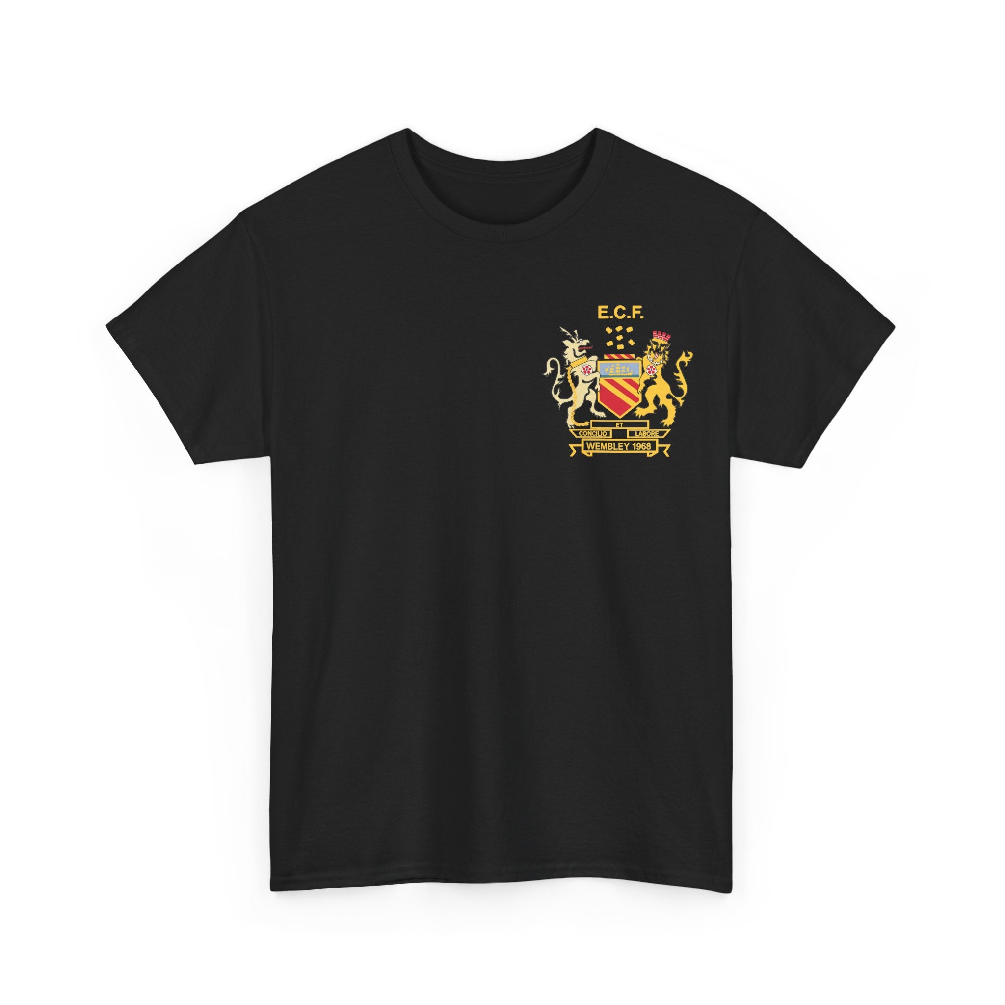 Manchester United Wembley 1968 Heraldic Crest Tee — Vintage Coat of Arms Chest Print