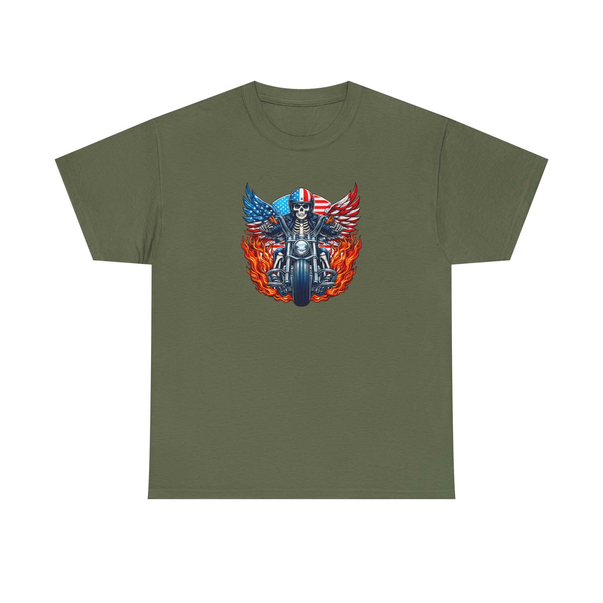 Motorcycle Skull Tee — "Sons of a B***h" Patriotic Biker Shirt