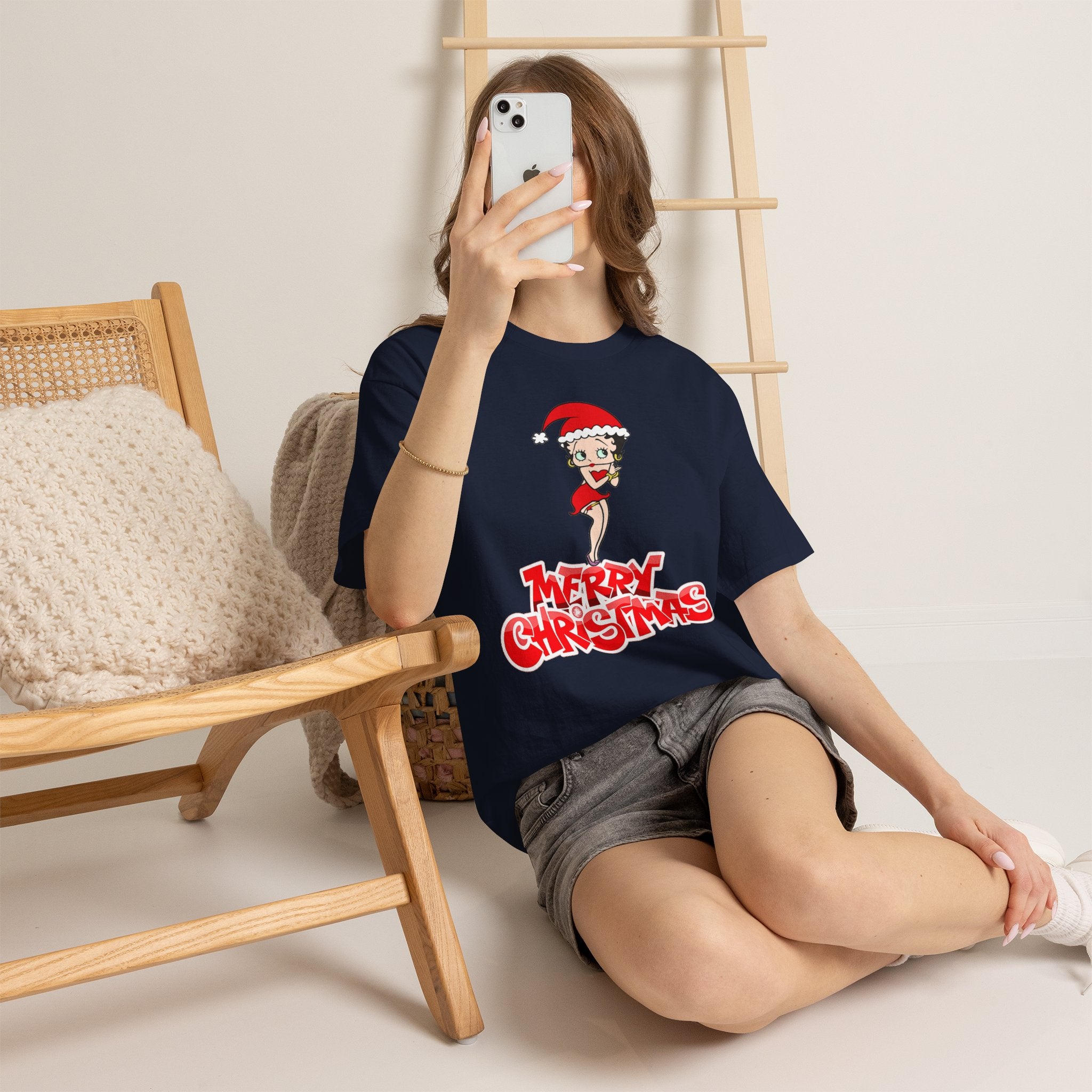 Christmas Betty Boop Tee - 'Merry Christmas' Holiday Graphic Shirt