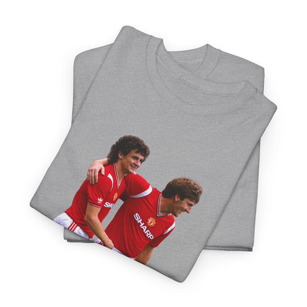 Hughes and Whiteside Manchester United Legend Teammates Graphic Cotton T-Shirt / Tee